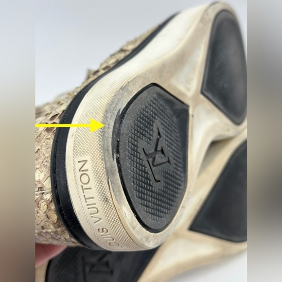 Louis Vuitton Sprinter High-top Sneaker - Python Leather Size 9.5 LV/ 11 USA - Picture 11 of 16